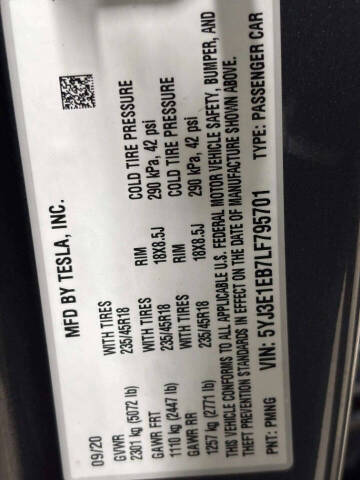 2020 Tesla Model 3 Long Range
