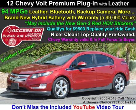 2012 Chevrolet Volt for sale at A Buyers Choice in Jurupa Valley CA