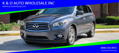2013 Infiniti JX35 for sale at K & O AUTO WHOLESALE INC in Jacksonville FL
