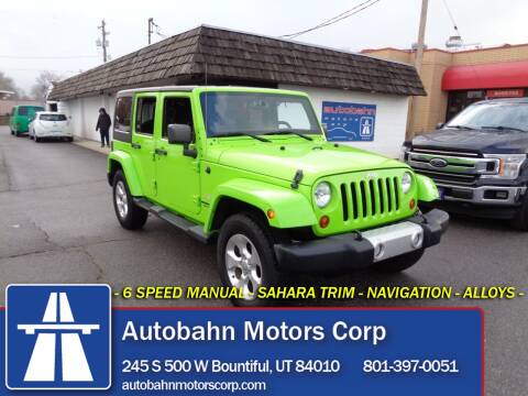 2013 Jeep Wrangler Unlimited for sale at Autobahn Motors Corp in Bountiful UT