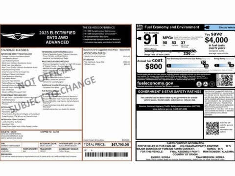 2023 Genesis Electrified GV70