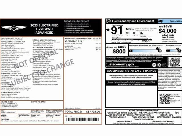 2023 Genesis Electrified GV70