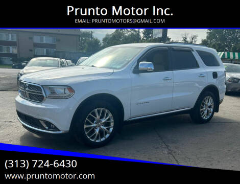 2014 Dodge Durango for sale at Prunto Motor Inc. in Dearborn MI