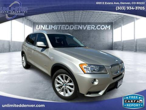 2013 BMW X3 for sale at Unlimited Auto Sales in Denver CO