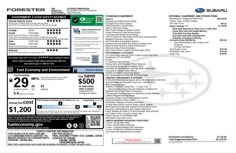 2022 Subaru Forester Premium