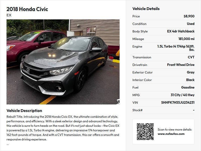 2018 Honda Civic EX