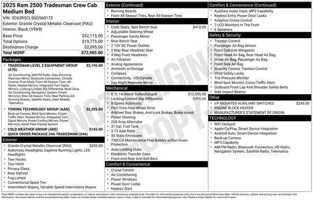 2025 RAM 2500 Tradesman