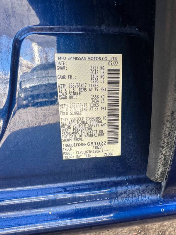 2022 Nissan Frontier SV