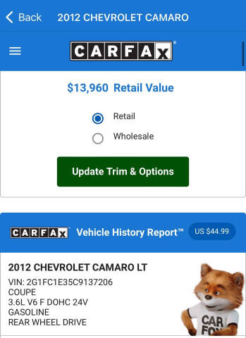 2012 Chevrolet Camaro LT