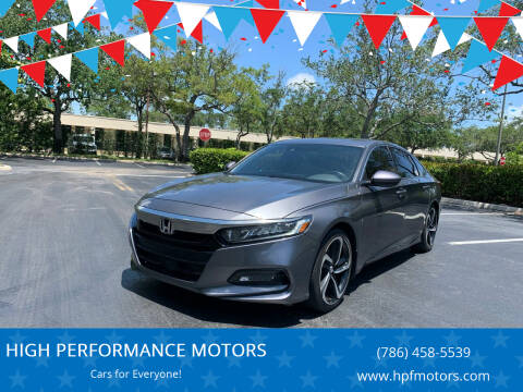 2018 Honda Accord for sale at HIGH PERFORMANCE MOTORS in Hollywood FL