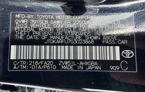 2016 Toyota Prius Two Eco