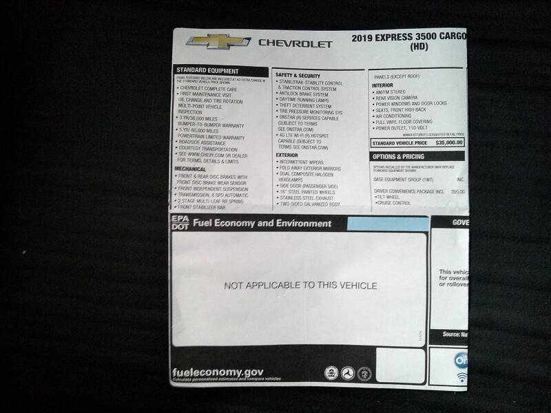 2019 Chevrolet Express 3500