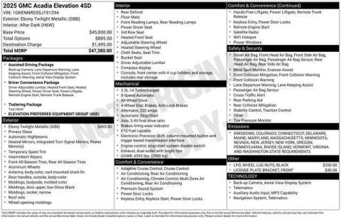 2025 GMC Acadia Elevation