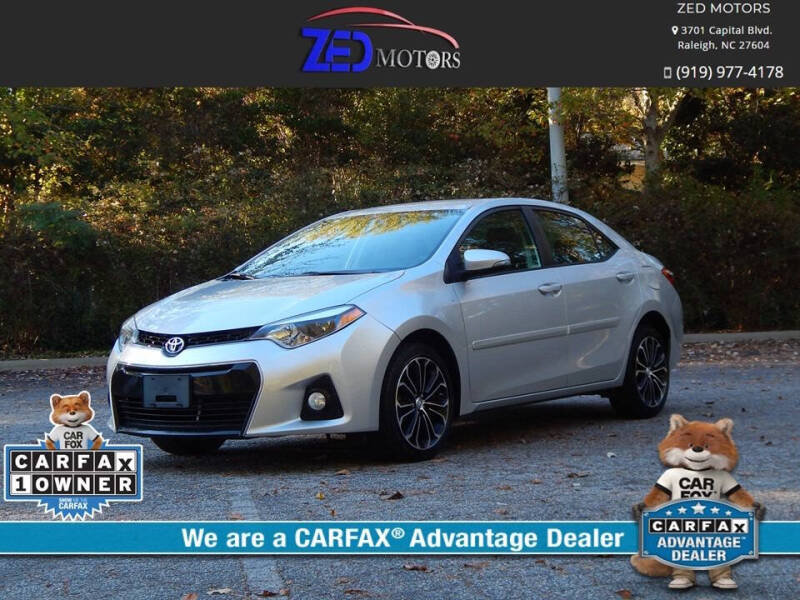 2016 Toyota Corolla for sale at Zed Motors in Raleigh NC