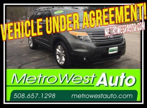 2015 Ford Explorer for sale at Metro West Auto in Bellingham MA