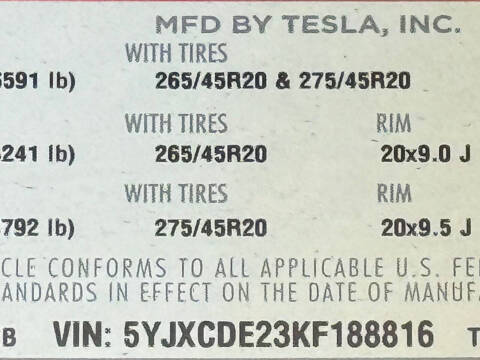 2019 Tesla Model X Standard Range