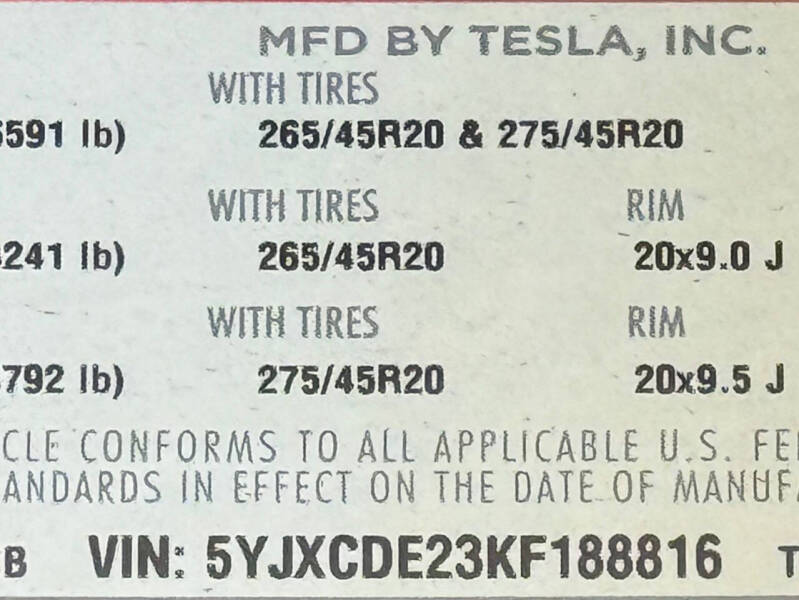 2019 Tesla Model X Standard Range