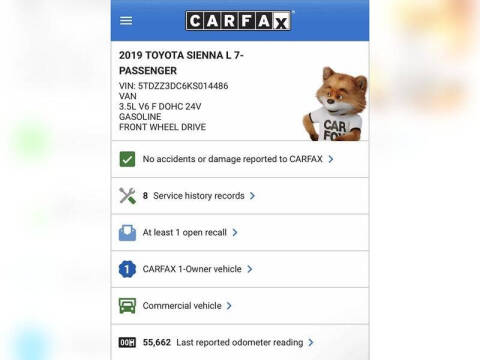 2019 Toyota Sienna L 7-Passenger