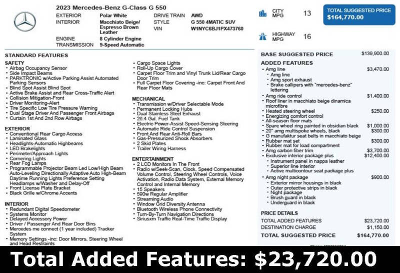 2023 Mercedes-Benz G-Class G 550