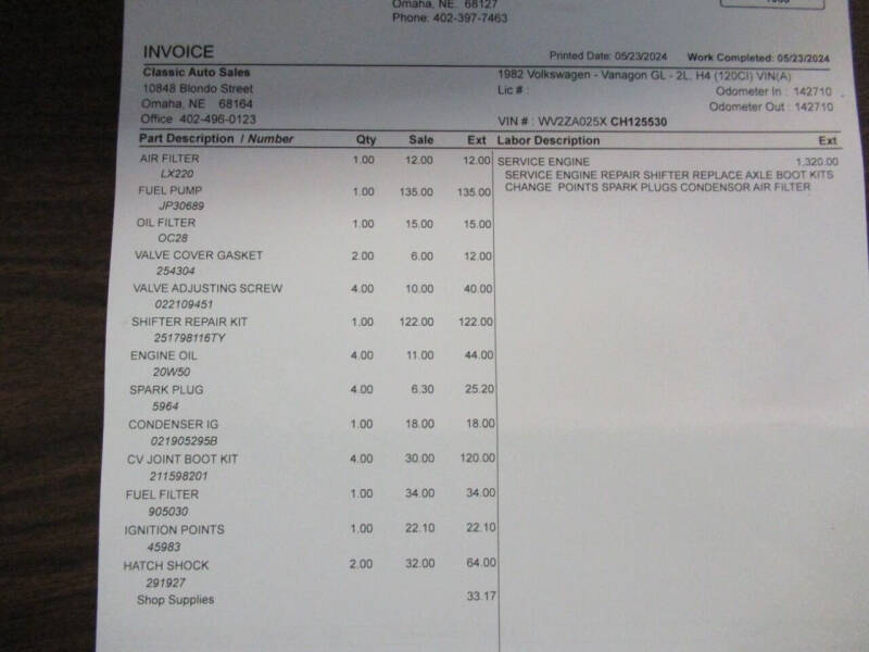 1982 Volkswagen Vanagon Camper