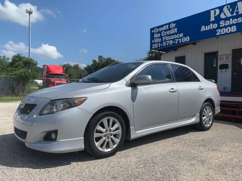 2010 Toyota Corolla for sale at P & A AUTO SALES in Houston TX