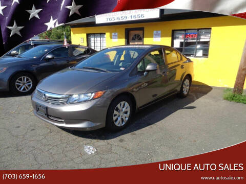 2012 Honda Civic for sale at Unique Auto Sales in Marshall VA