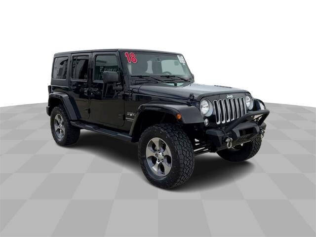 Used 2018 Jeep Wrangler Unlimited Sahara with VIN 1C4HJWEG4JL873551 for sale in Waterloo, IA