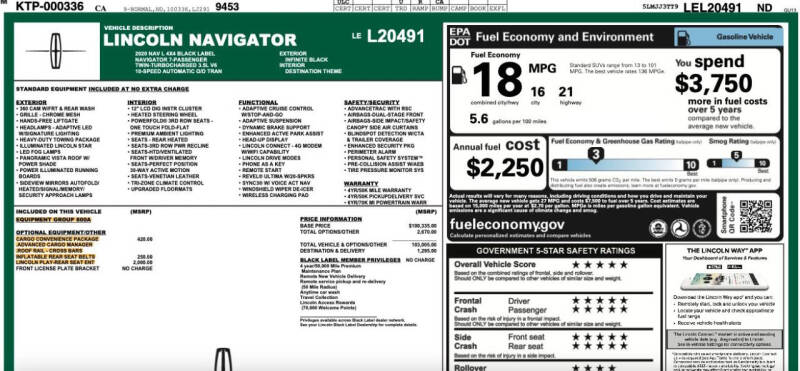 2020 Lincoln Navigator L Black Label