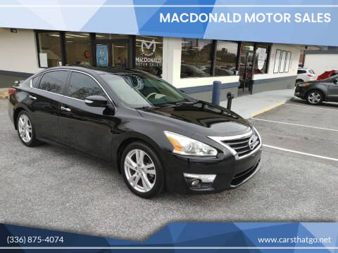 2013 Nissan Altima for sale at MacDonald Motor Sales in High Point NC