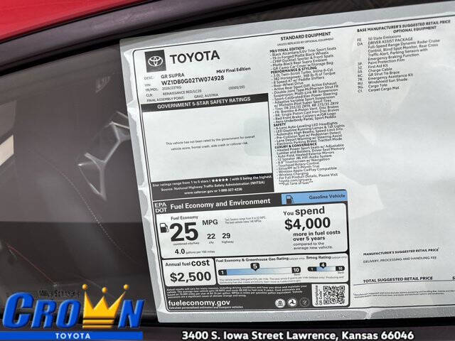 2026 Toyota GR Supra MkV Final Edition
