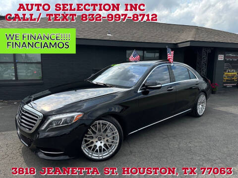 2015 Mercedes-Benz S-Class for sale at Auto Selection Inc. in Houston TX