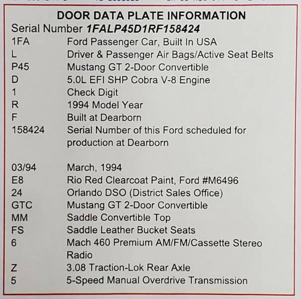 1994 Ford Mustang SVT Cobra