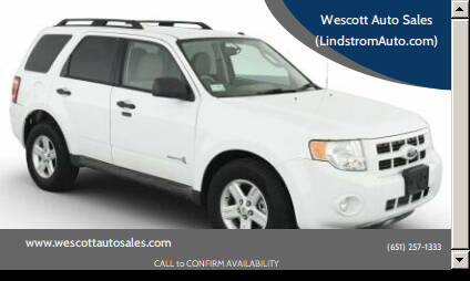 2012 Ford Escape for sale at Wescott Auto Sales (LindstromAuto.com) in Lindstrom MN