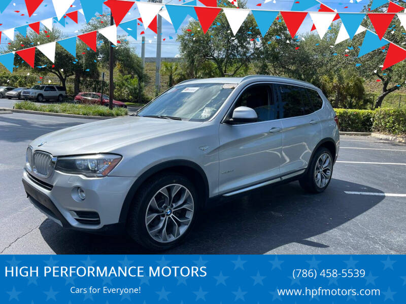 2016 BMW X3 for sale at HIGH PERFORMANCE MOTORS in Hollywood FL