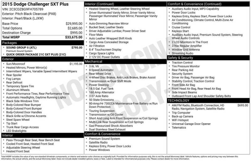 2015 Dodge Challenger SXT Plus