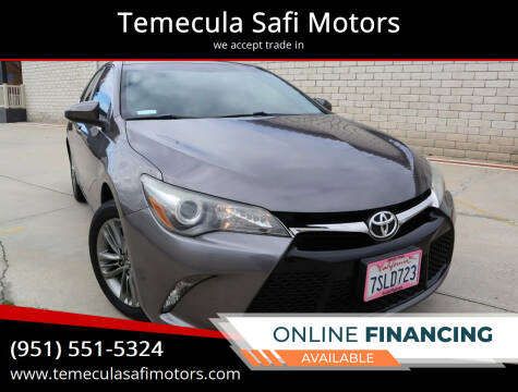 2016 Toyota Camry for sale at Temecula Safi Motors in Temecula CA