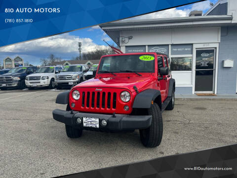 2015 Jeep Wrangler Unlimited for sale at 810 AUTO MOTORS in Abington MA