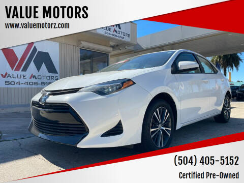 2019 Toyota Corolla for sale at VALUE MOTORS in Kenner LA