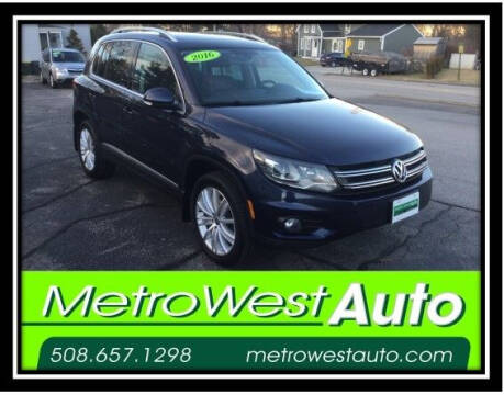 2016 Volkswagen Tiguan for sale at Metro West Auto in Bellingham MA