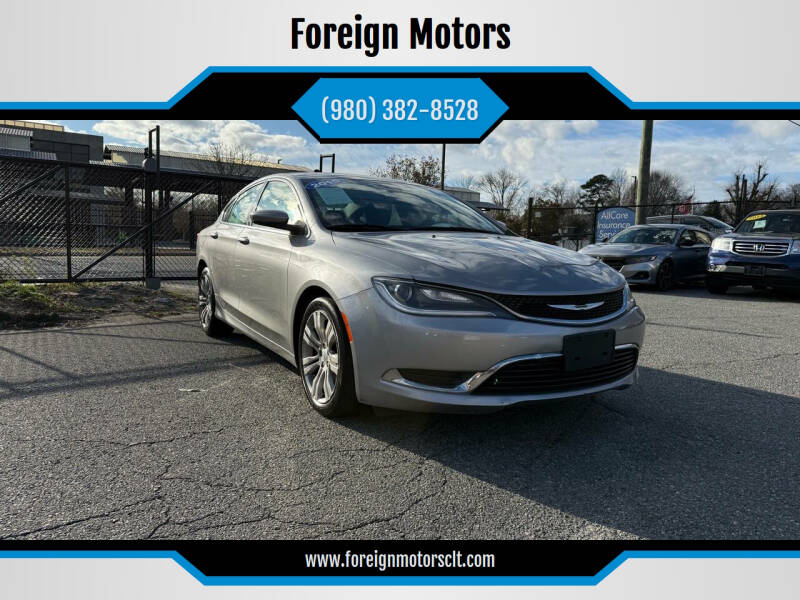 2015 Chrysler 200 for sale at Foreign Motors in Kannapolis NC