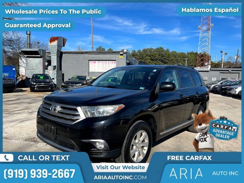 2013 Toyota Highlander for sale at Aria Auto Inc. in Raleigh NC