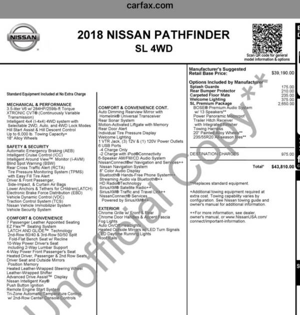 2018 Nissan Pathfinder SL