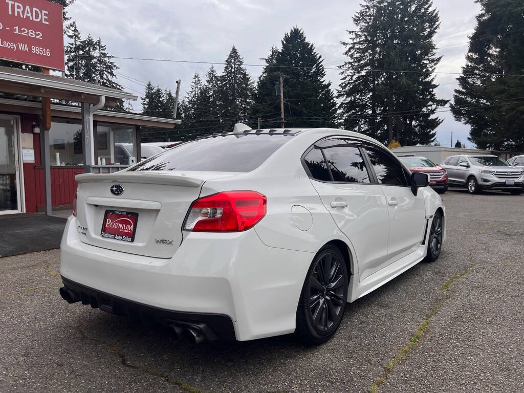 2017 Subaru WRX for sale at PLATINUM AUTO SALES INC in Lacey, WA