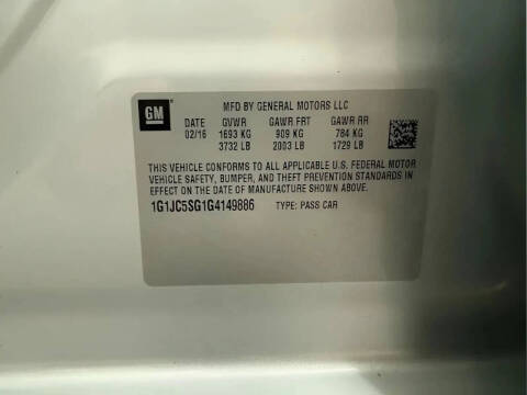 2016 Chevrolet Sonic LT Auto