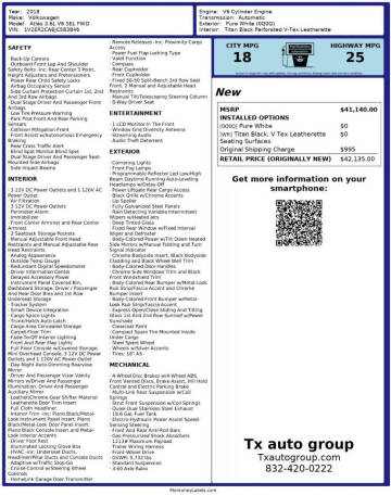 2018 Volkswagen Atlas V6 SEL