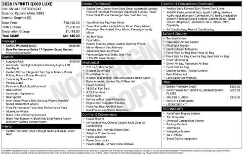 2026 Infiniti QX60 Luxe