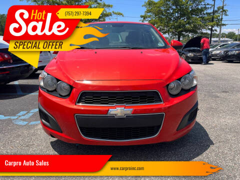 2012 Chevrolet Sonic for sale at Carpro Auto Sales in Chesapeake VA