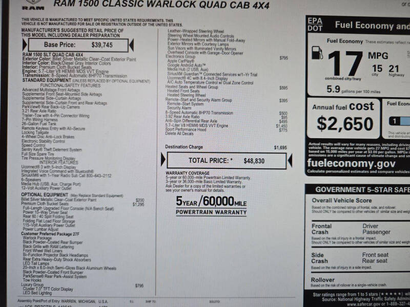 2020 RAM 1500 Classic Warlock
