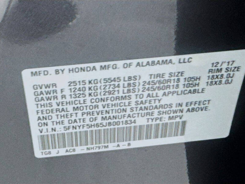 2018 Honda Pilot EX-L w/Honda Sensing