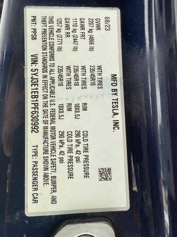 2023 Tesla Model 3 Long Range